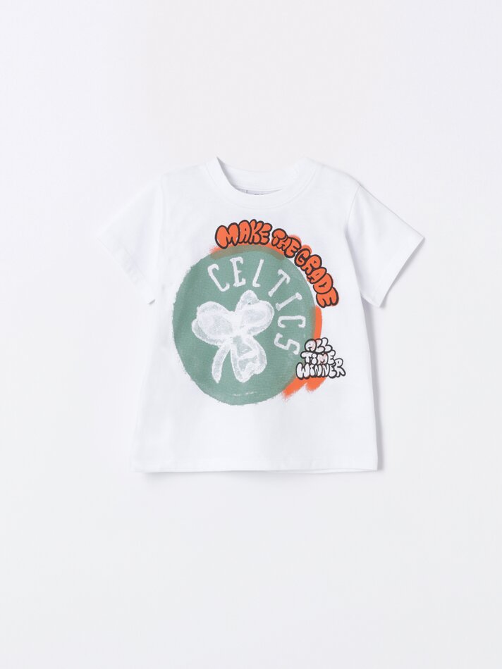 Conjunto de camisa e calção dos Celtics da NBA - Verde Grama