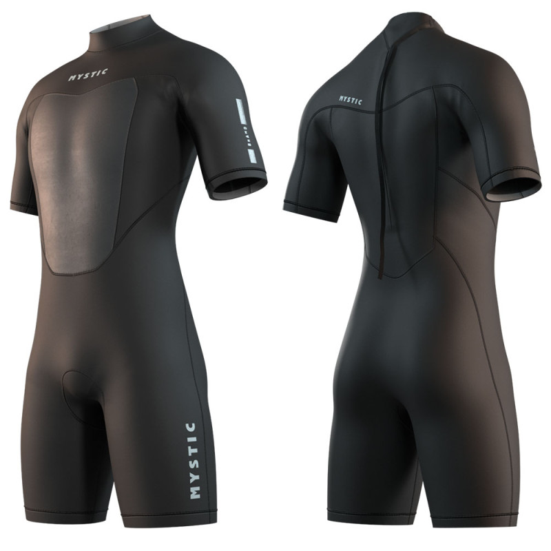 Shorty neoprene mystic brand flatlock ss 3-2 backzip noir