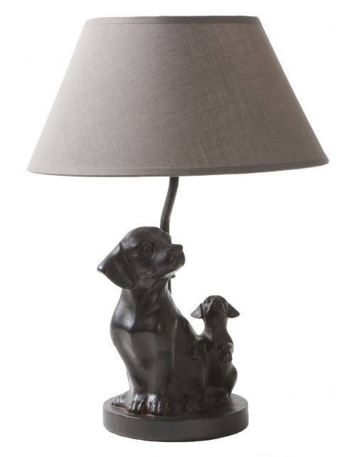 Happy-House Lamp Hond - Hondencadeau - 30x30x42 cm Taupe