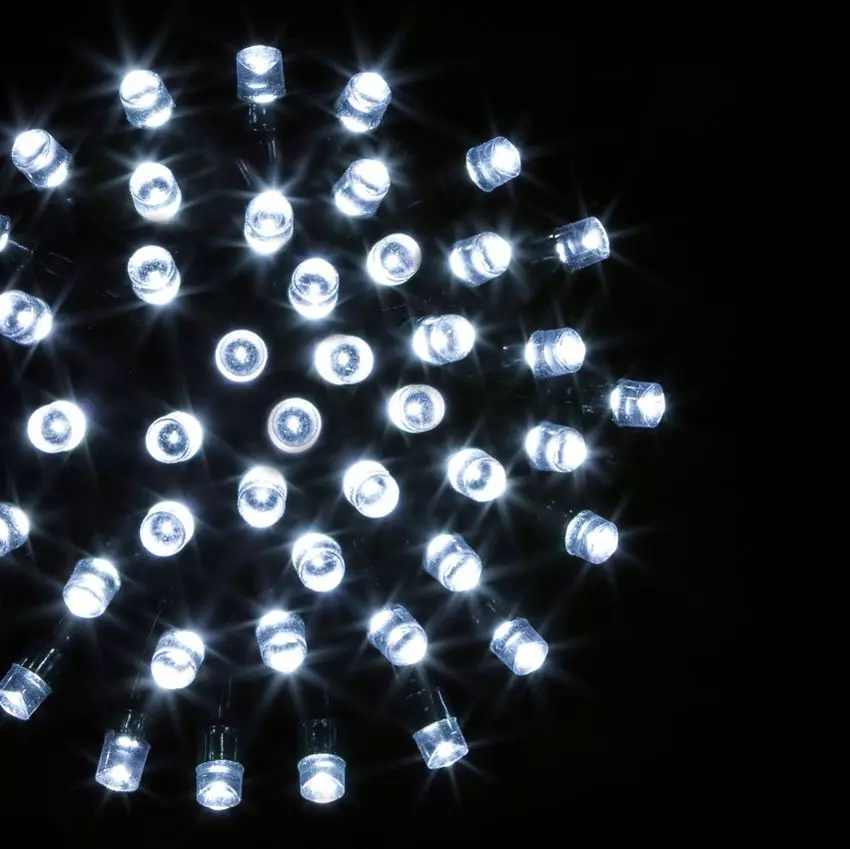 Guirlande lumineuse 10 m 100 LED câble vert Timer Blanc froid