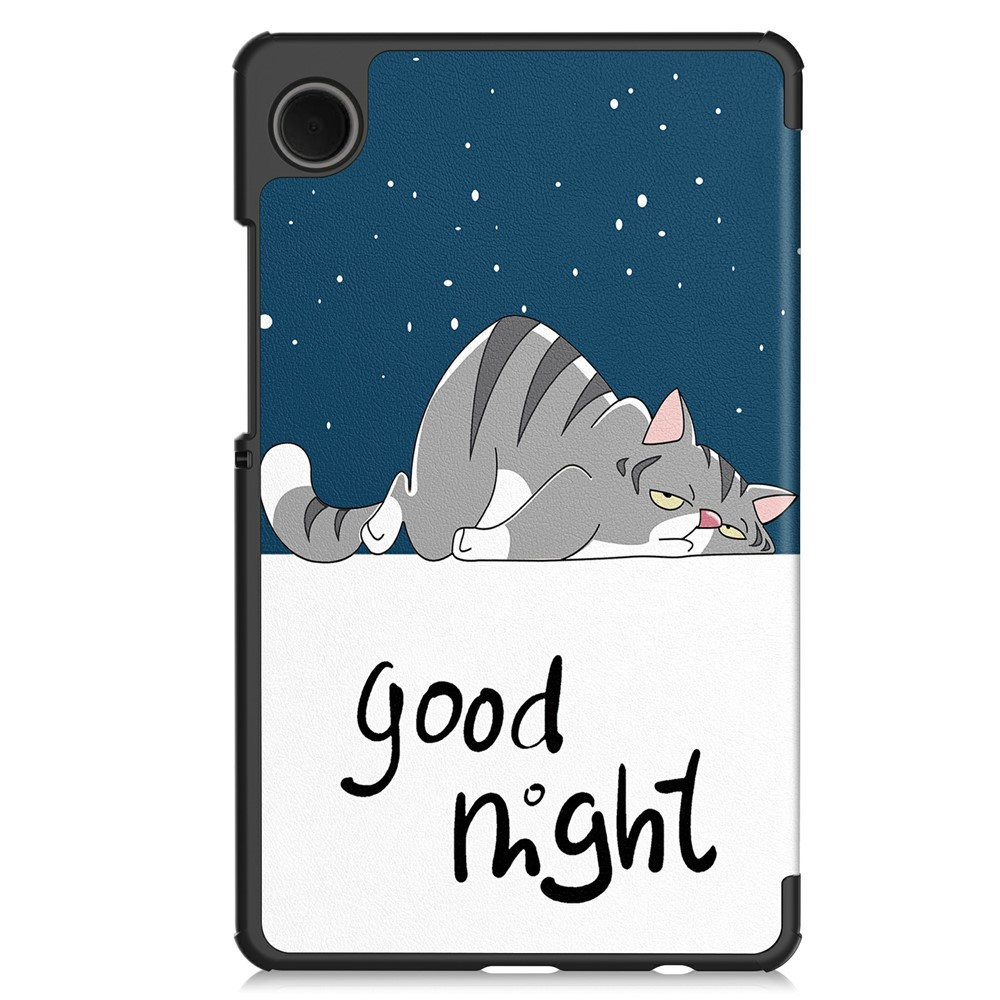 Samsung Galaxy Tab A11 / A9 Leder Tasche Smart Cover Schutzhülle - Good Night