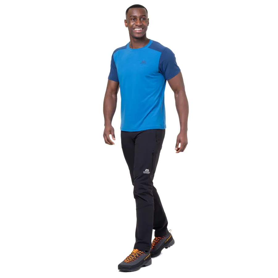 Mountain Equipment Headpoint Block Mens Tee Flint Grey/admiral
