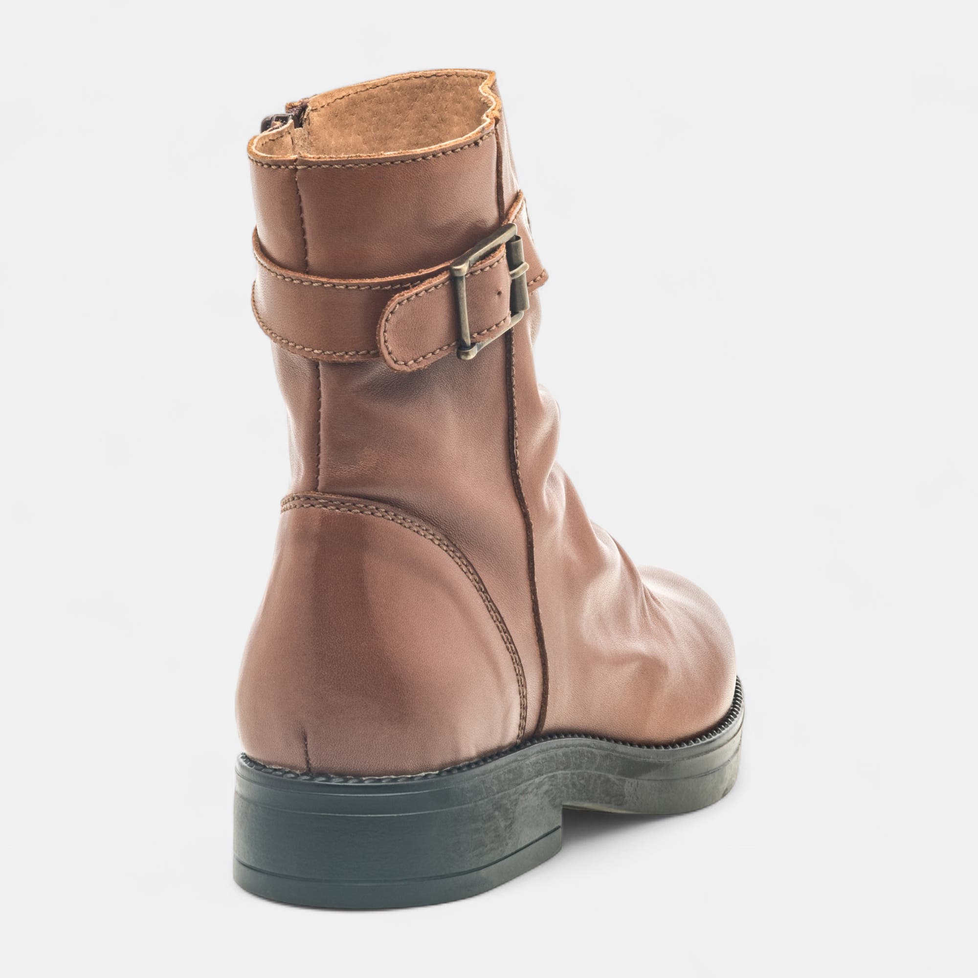 Boots Femme en cuir cognac