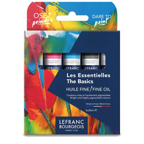 LEFRANC & BOURGEOIS feine Ölfarbe „The Basics“-Set, 5 x 20 ml