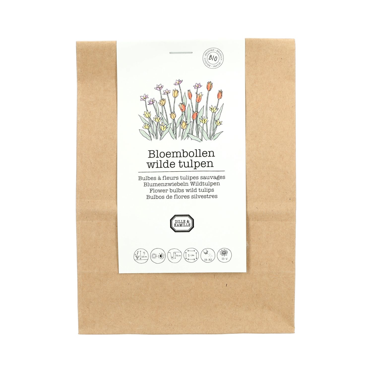 Bloembollen, biologisch, wilde tulpen, 5 stuks