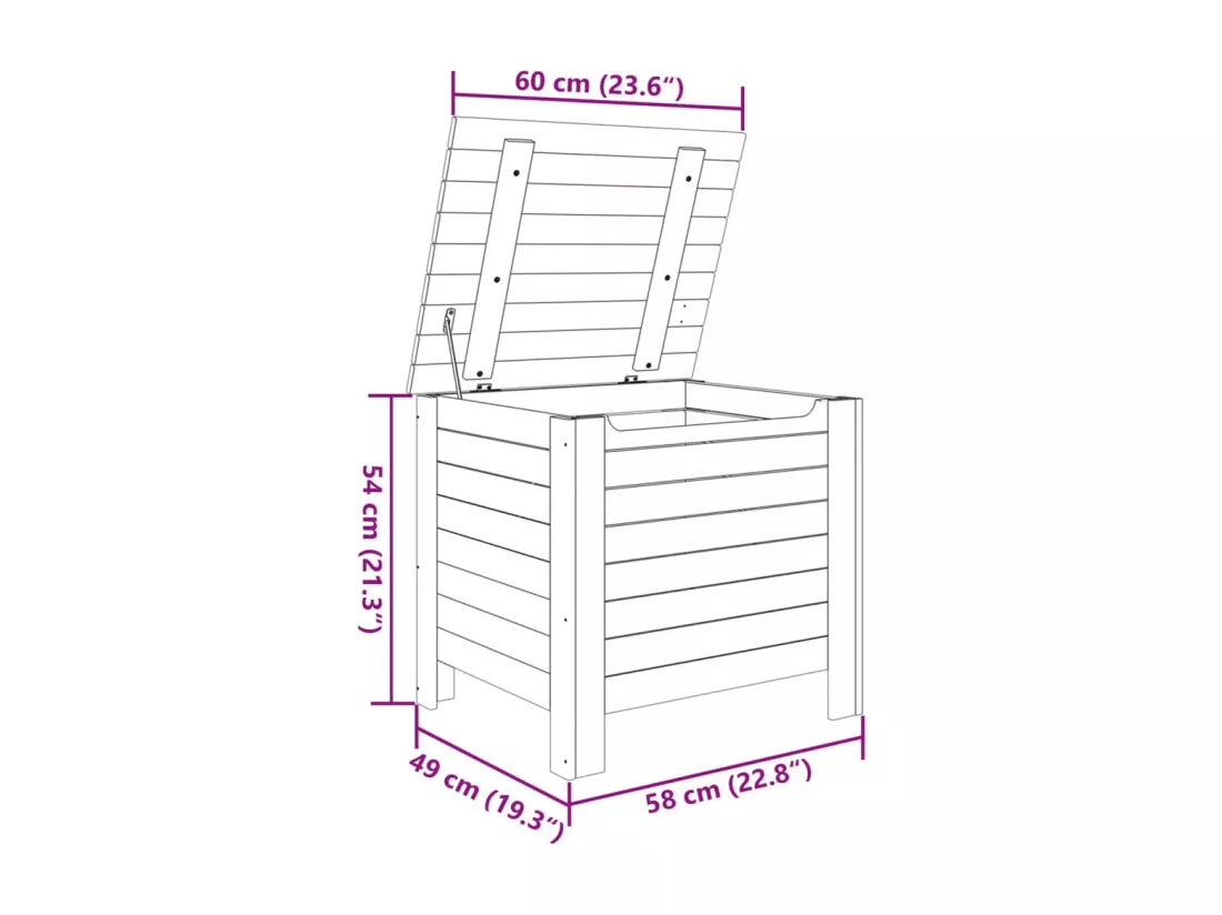 Boîte de rangement avec couvercle RANA bois massif de pin