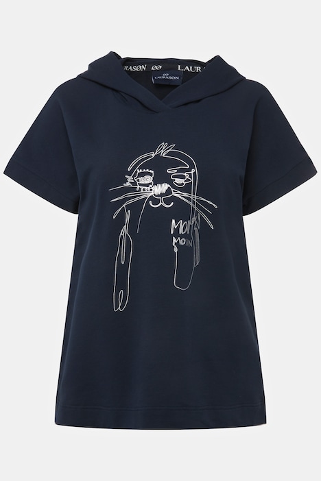 Hoodie, Robben-Print, Kapuze, OEKO-TEX