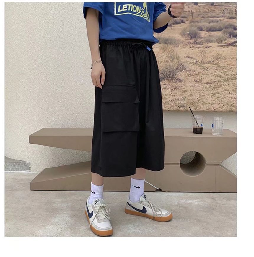 Dukakis - Cargoshorts met wijde pijpen en effen taille