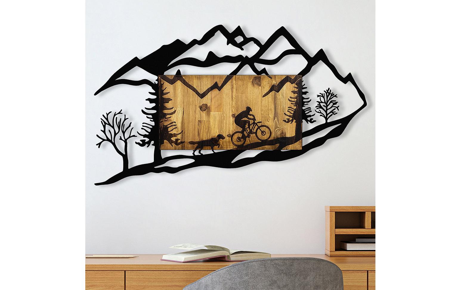 Wanddekoration Bicycle Riding in Nature 110 x 65 cm<br>Wand-Accessoire