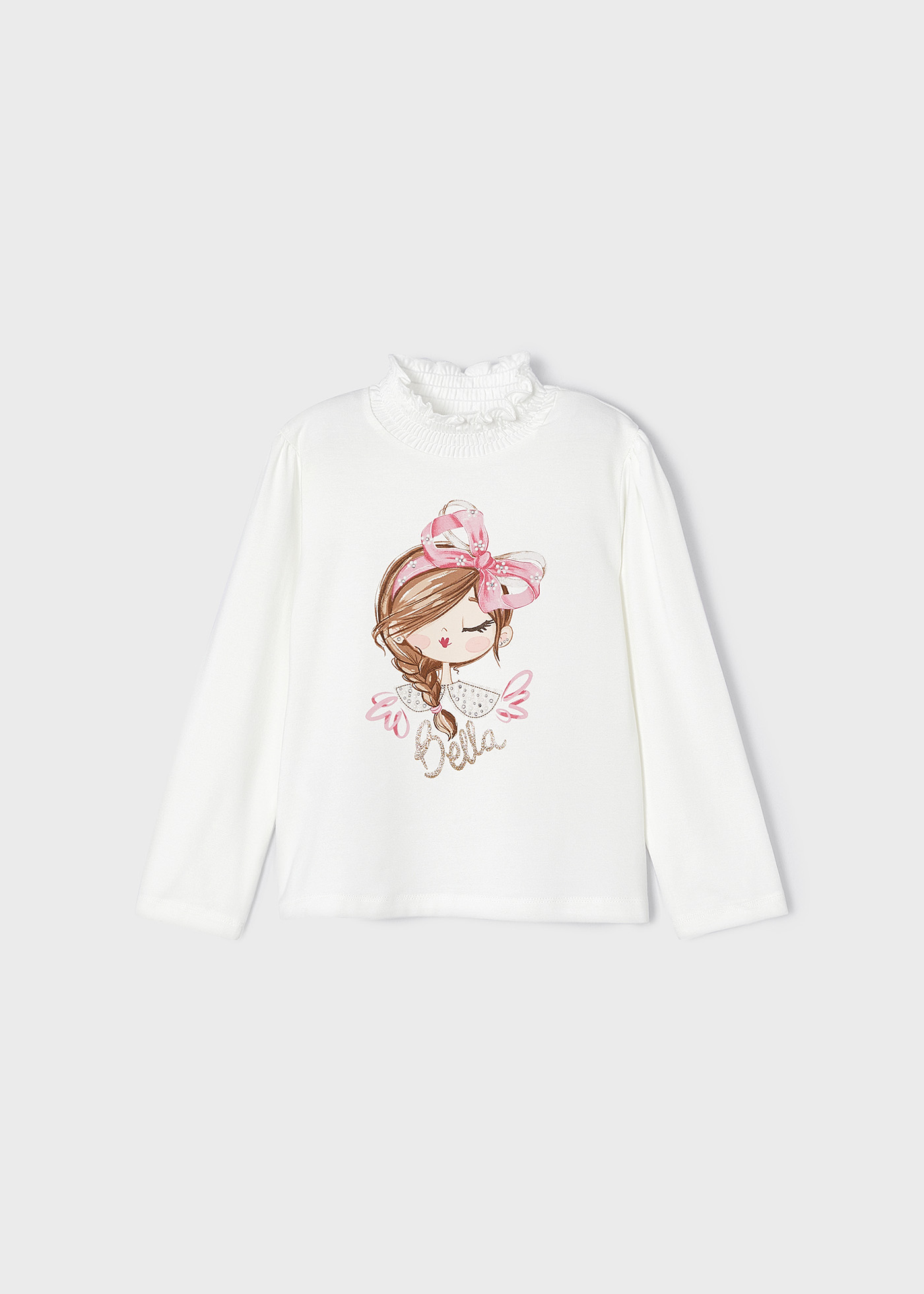 Camiseta feminina estampada com meio cisne