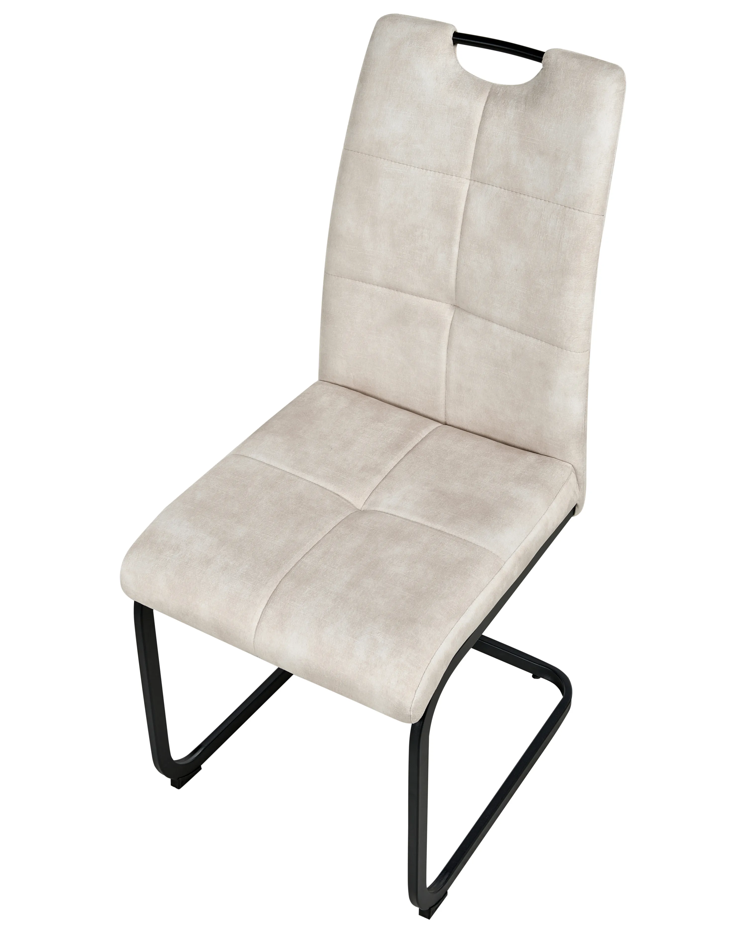 Set van 4 eetkamerstoelen CISCO Stof Lichtbeige