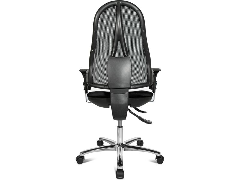 Topstar Bürostuhl Open Point Syncro Deluxe, Schwarz Drehstuhl in Netz-Optik