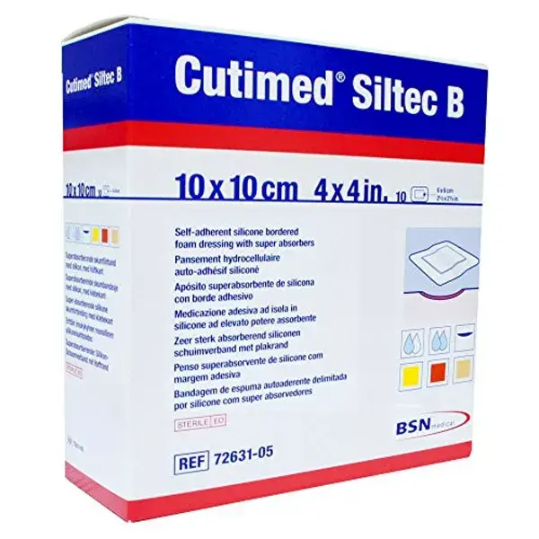 Curativo BSN Medical Cutimed Siltec B 10x10cm - 10 unidades
