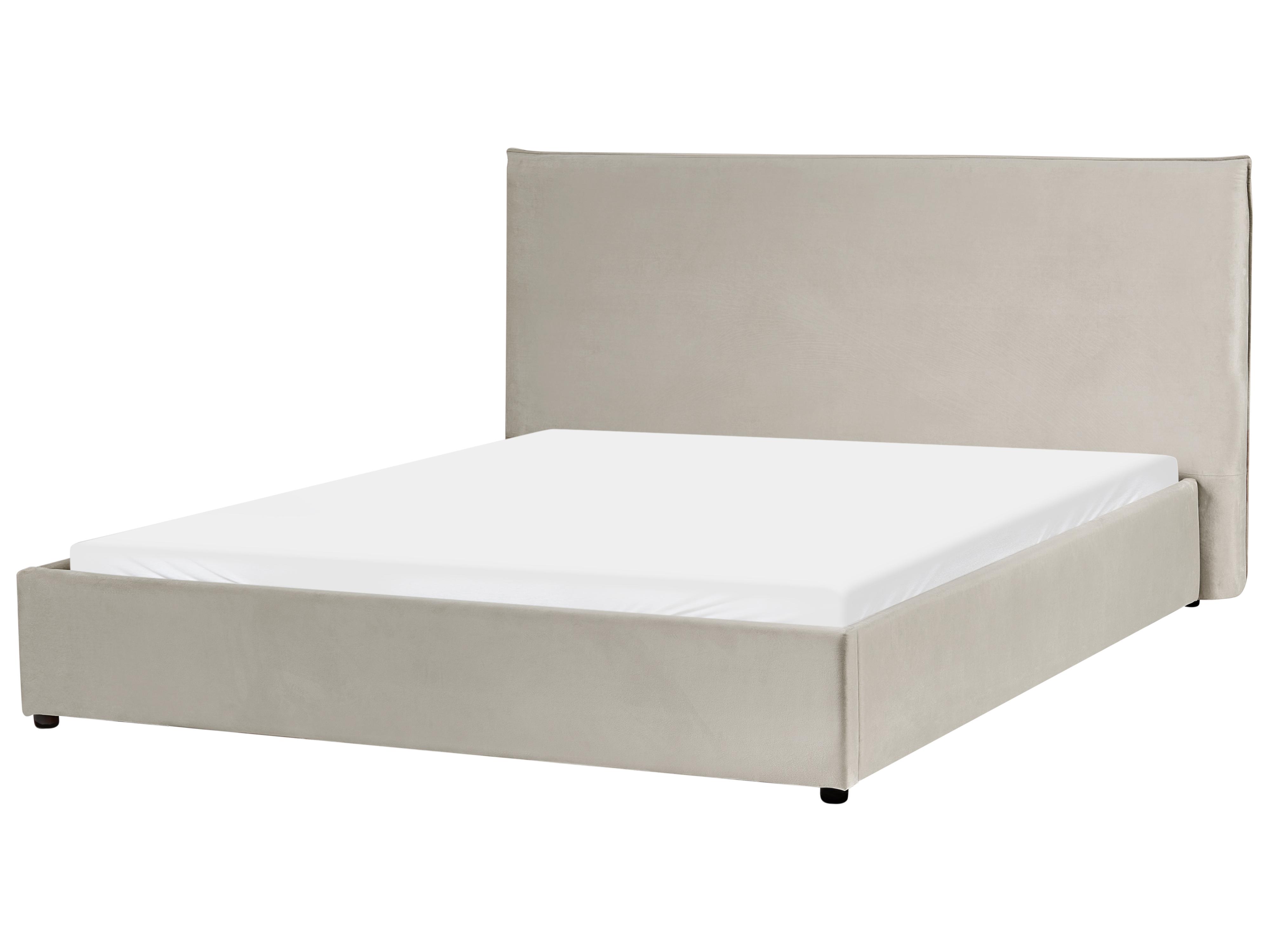 Bed Fluweel LAVAUR 160 x 200 cm Taupe