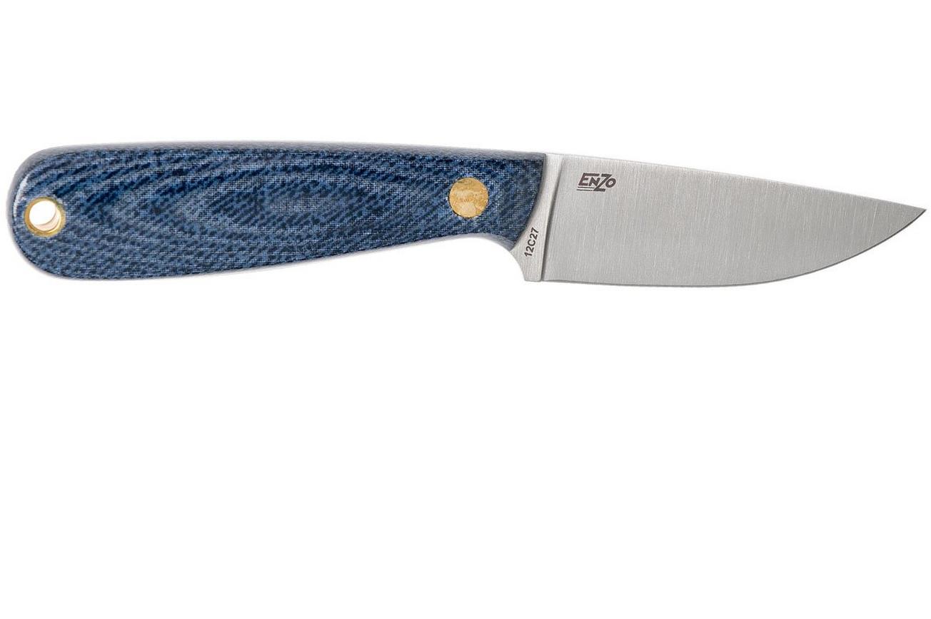 Brisa Necker 70 Ringo, jeans micarta, leather sheath 9821
