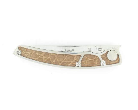 Le Thiers Design Crocodile Beige Couteau de Poche - Le Thiers par Dozorme