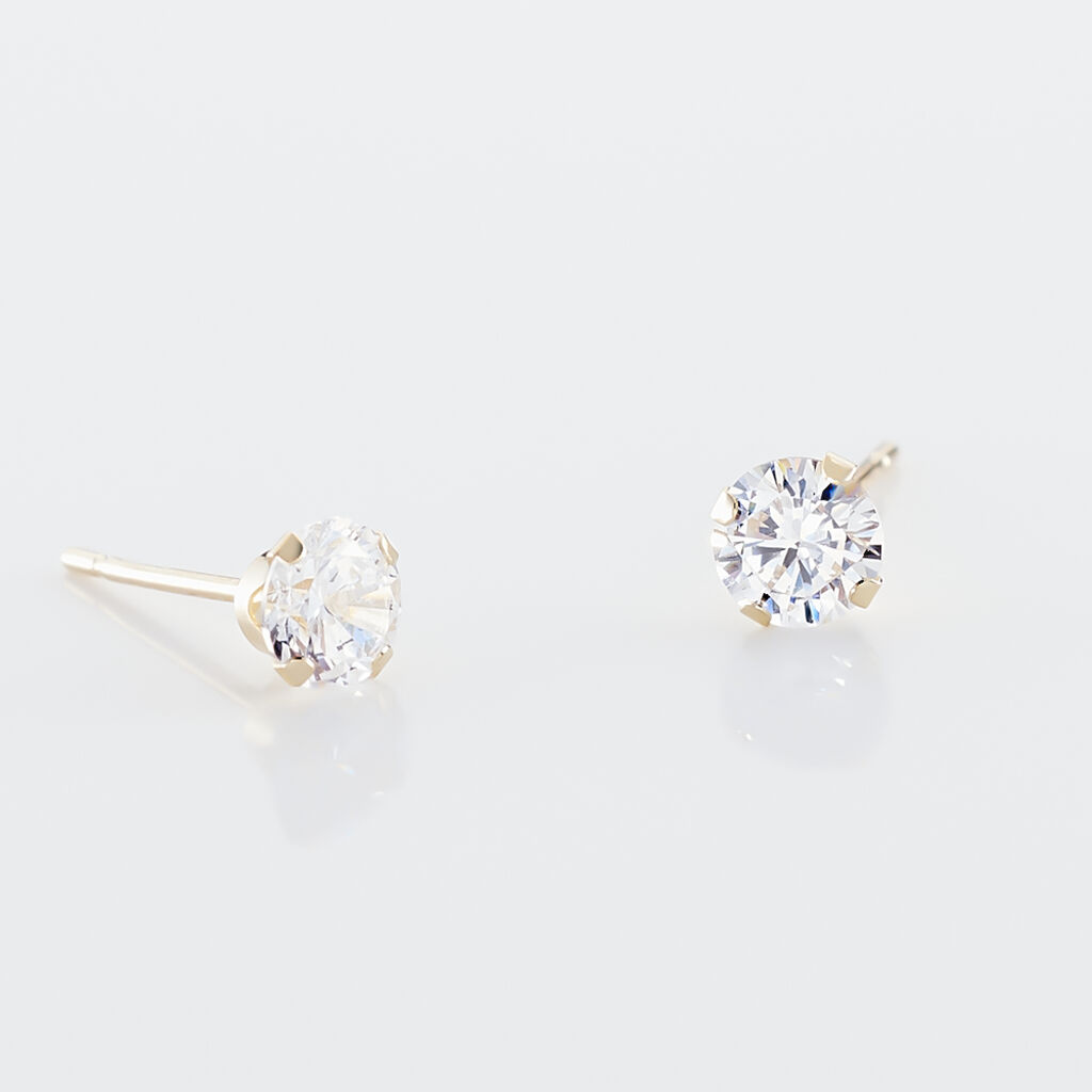 Boucles D'oreilles Puces Eddie Or Jaune Oxyde De Zirconium