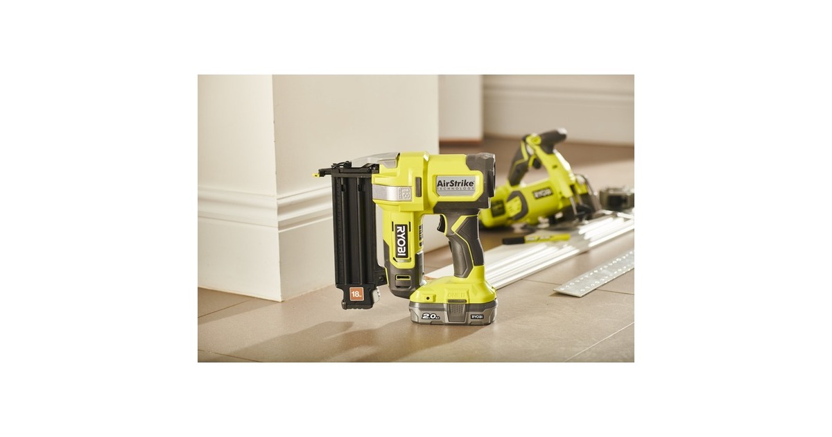 RyobiONE+ 18V Accu 18G Tacker R18GN18-0 spijkerpistool  (Groen/zwart, Accu en lader niet inbegrepen)