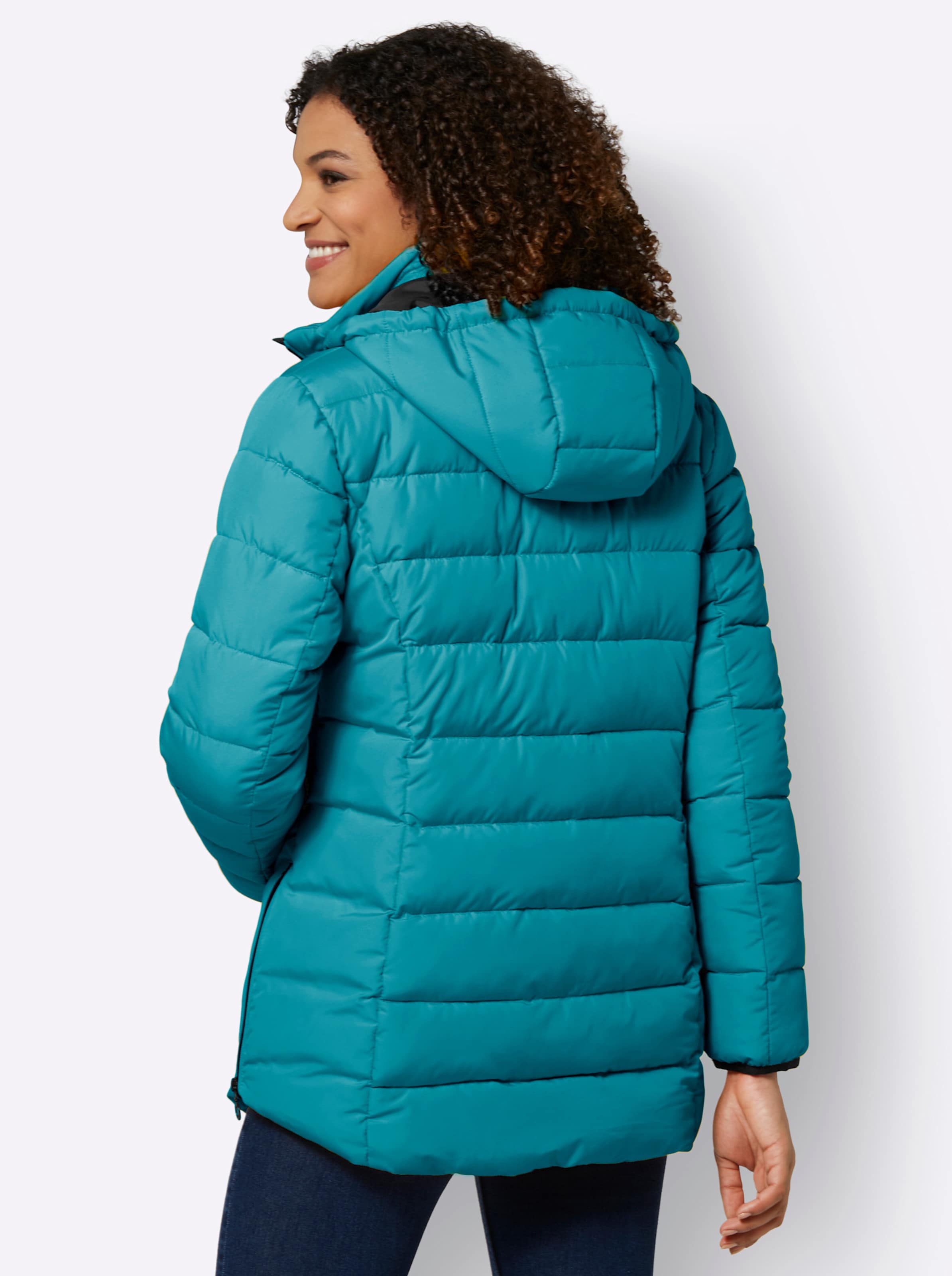 Steppjacke in aquapetrol
