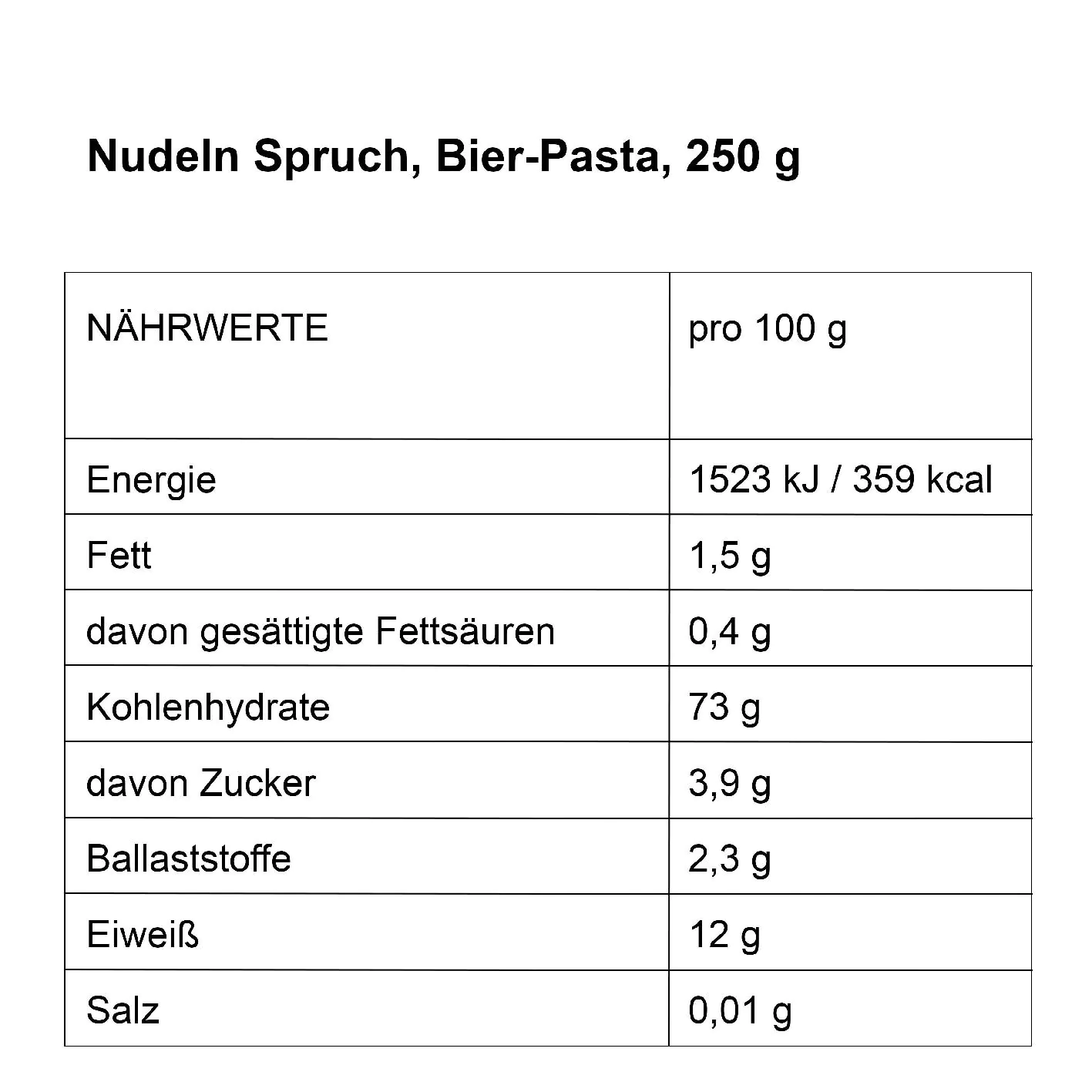 Nudeln Spruch, Bier-Pasta, 250 g