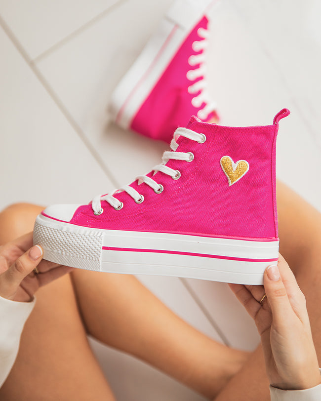 Basket femme rose fushia montante  - Clarisse