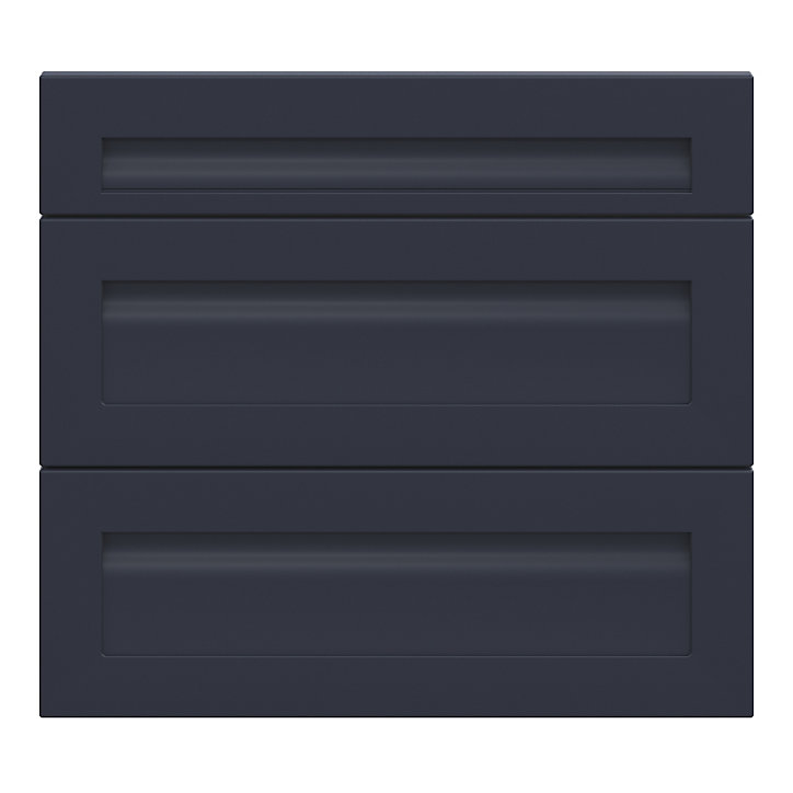 Façade de cuisine 1 tiroir et 2 casseroliers Garcinia bleu mat l. 80 cm x H. 72 cm GoodHome