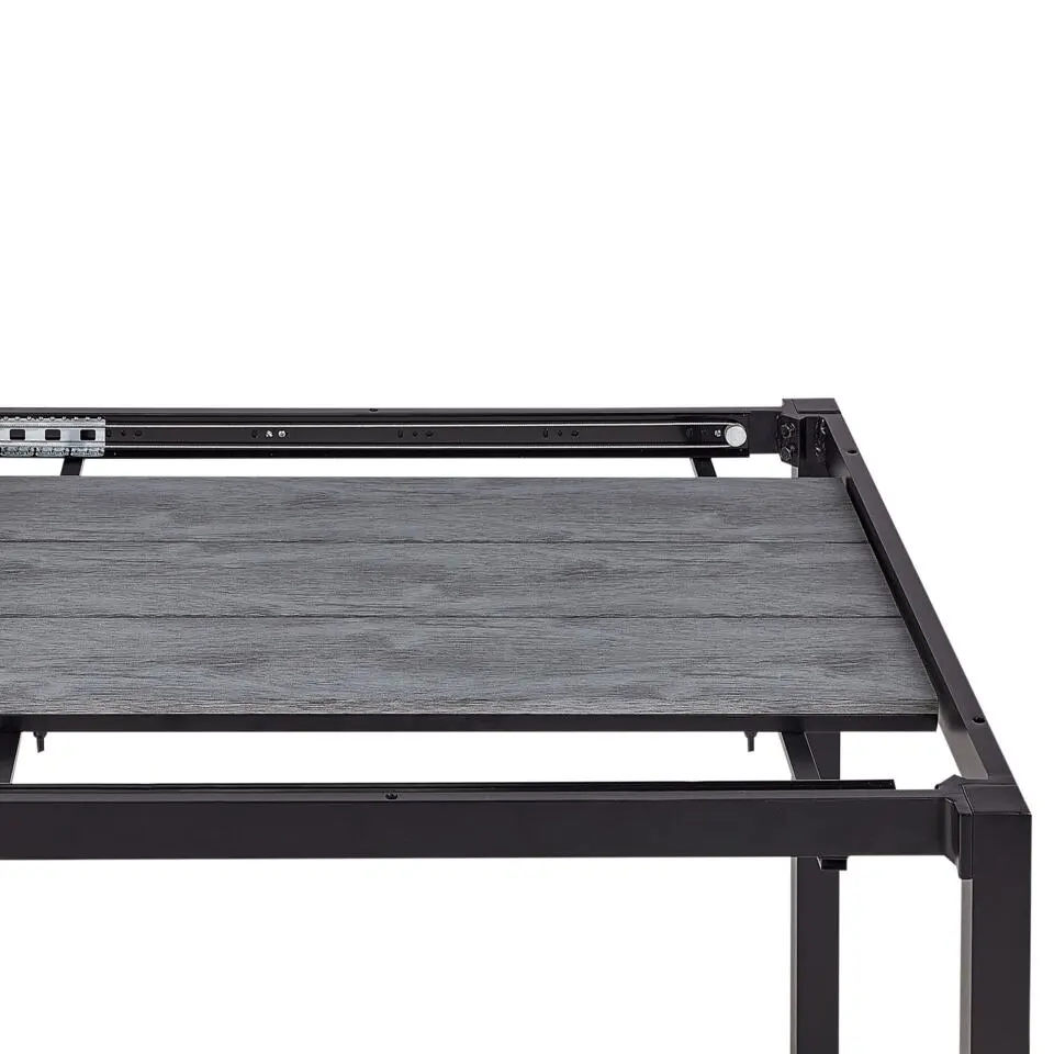 TOFANE - Eettafel uitschuifbaar - Grijs - 198/248 x 90 - Aluminium