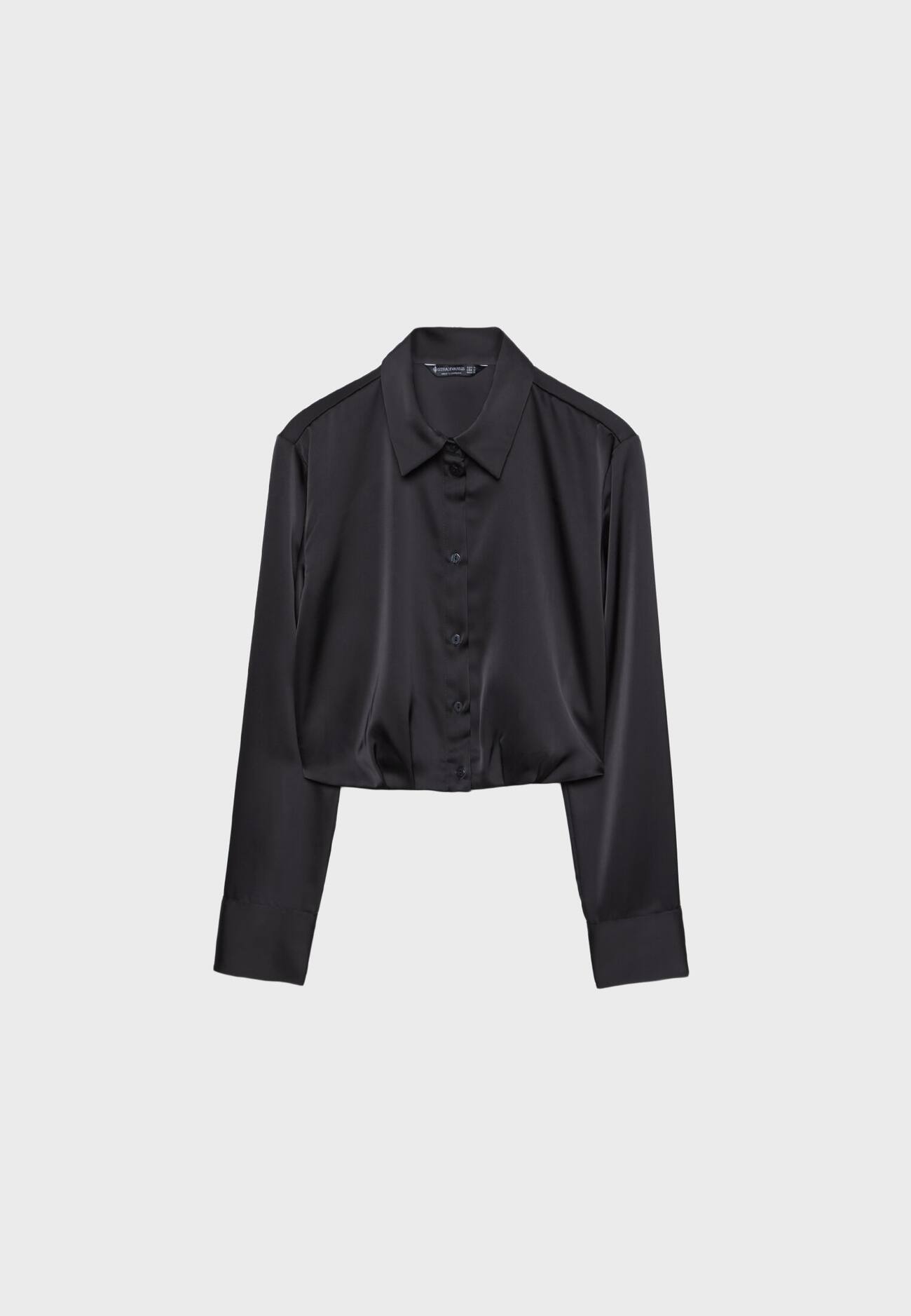 Camisa curta de cetim