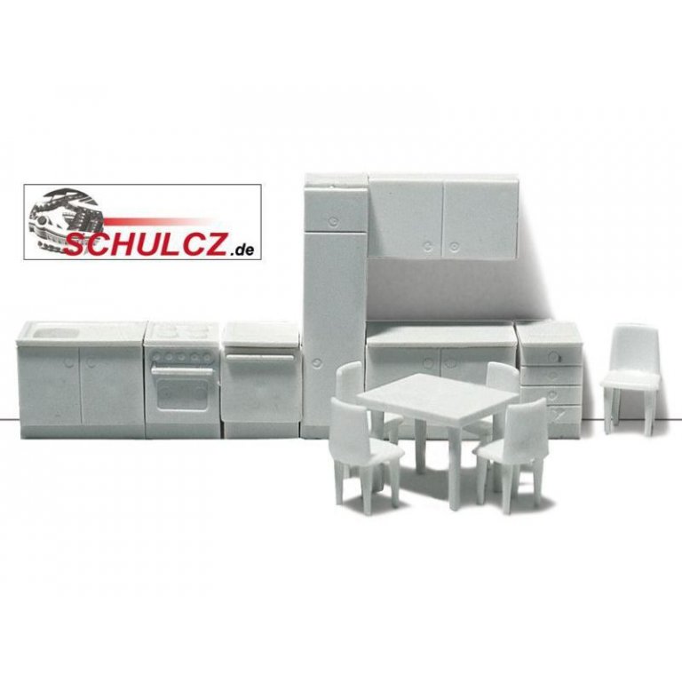Küchenmöbel-Set weiß, 1:50