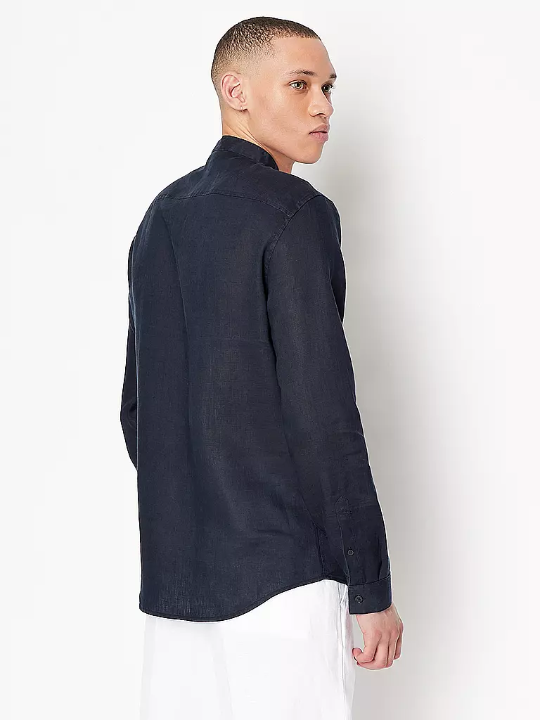 ARMANI EXCHANGE Leinenhemd Regular Fit  blau