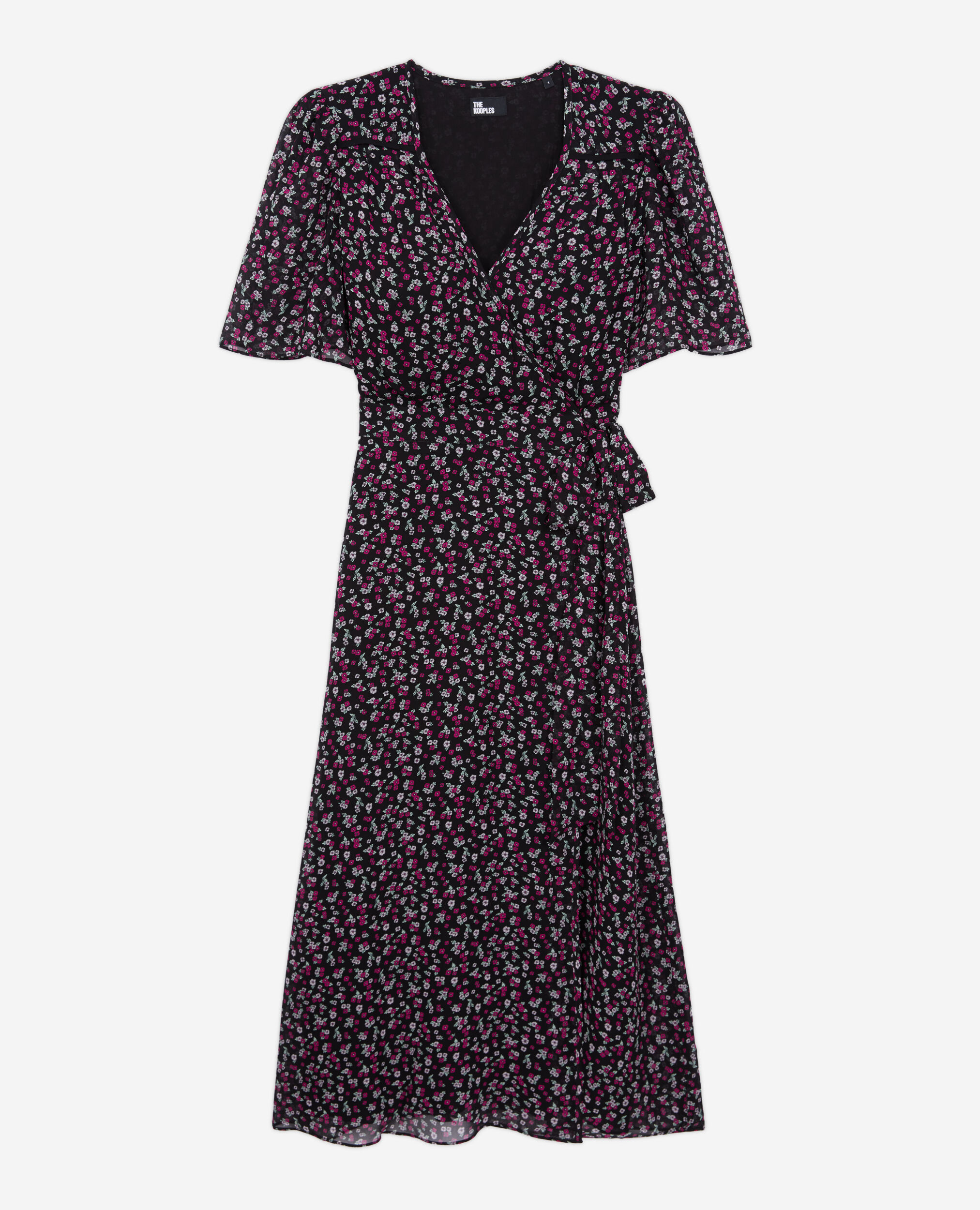 Robe portefeuille longue imprimée