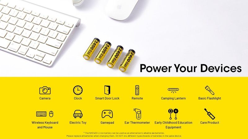 Nitecore - NH2400 - Batterijen - AA - 2400 mAh - 4 Stuks