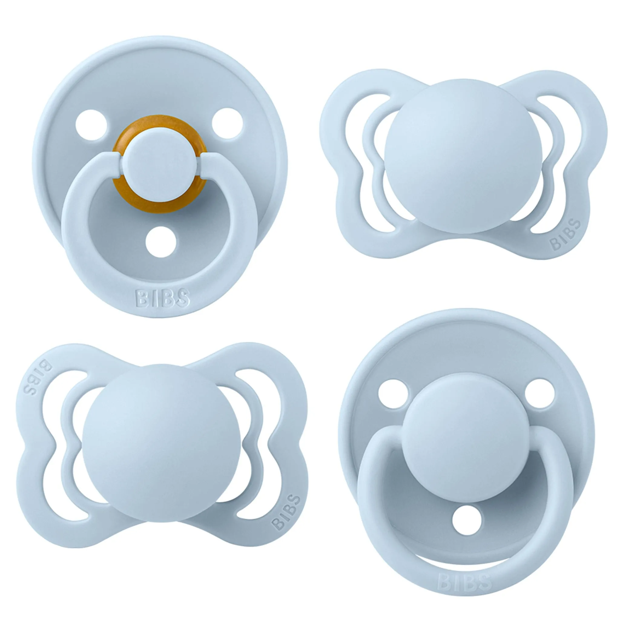 Bibs Ensemble de 4 Suce 0-6mois Collection Try-it BIBS - Bleu (Grandeur 1)