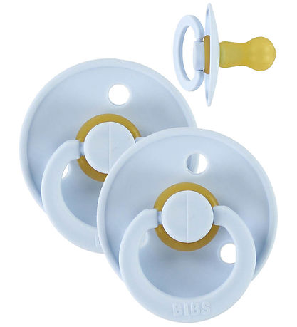 BIBS Colour Schnuller - Gr. 2 - 2er-Pack - Rund - Baby Blue