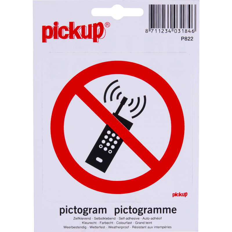 Sticker verboden voor mobiele telefoon 10x10cm