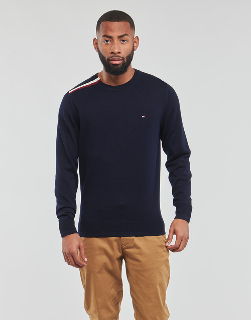 Tommy Hilfiger - GLOBAL STP PLACEMENT CREW NECK - Marine