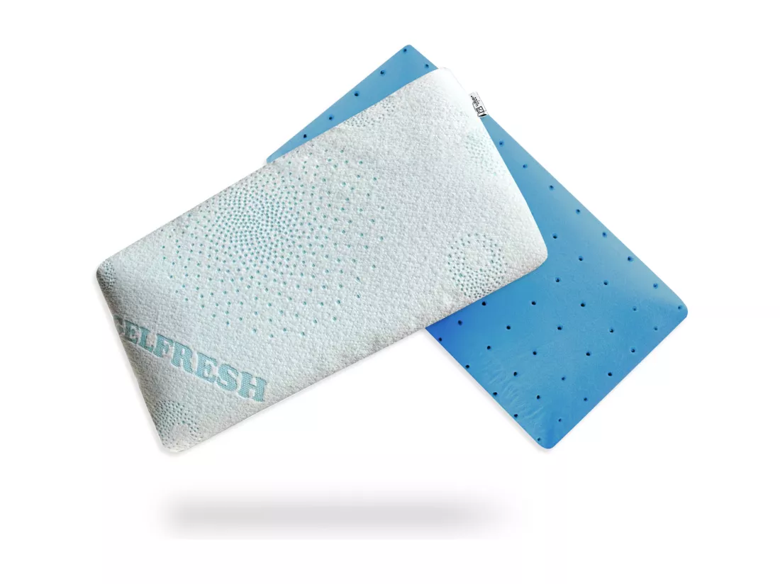 Oreiller gelfresh à mousse à mémoire de forme100 - housse en fibre de coton 40x60 cm