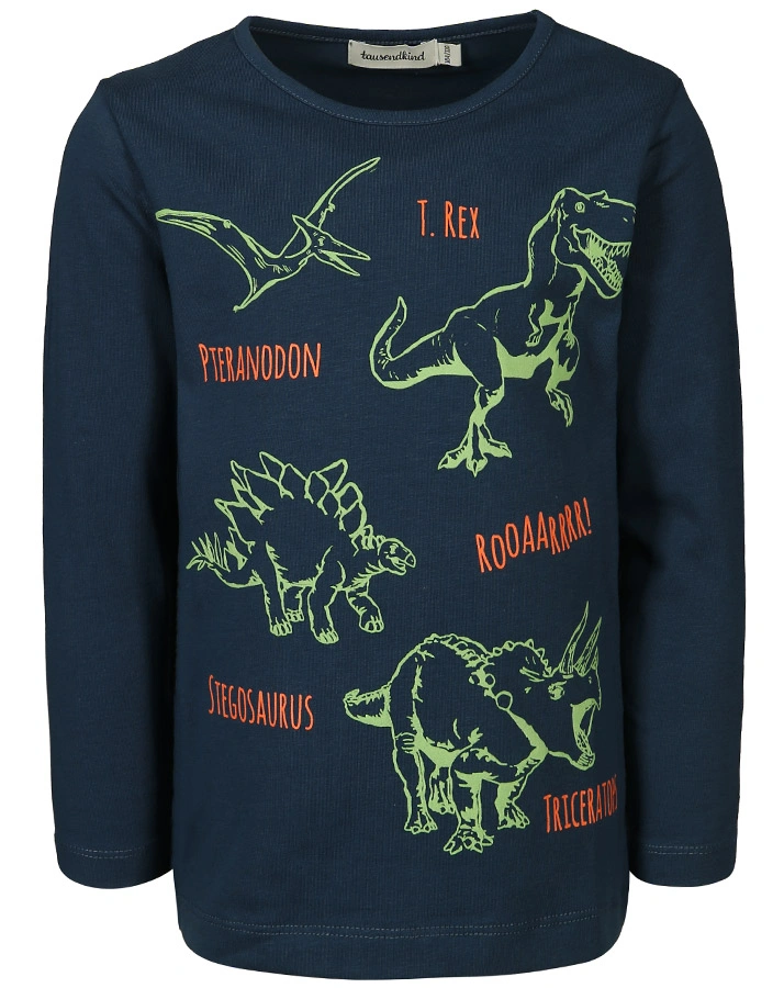 Langarmshirt DINOSAURIER GLOW IN THE DARK in dunkelblau