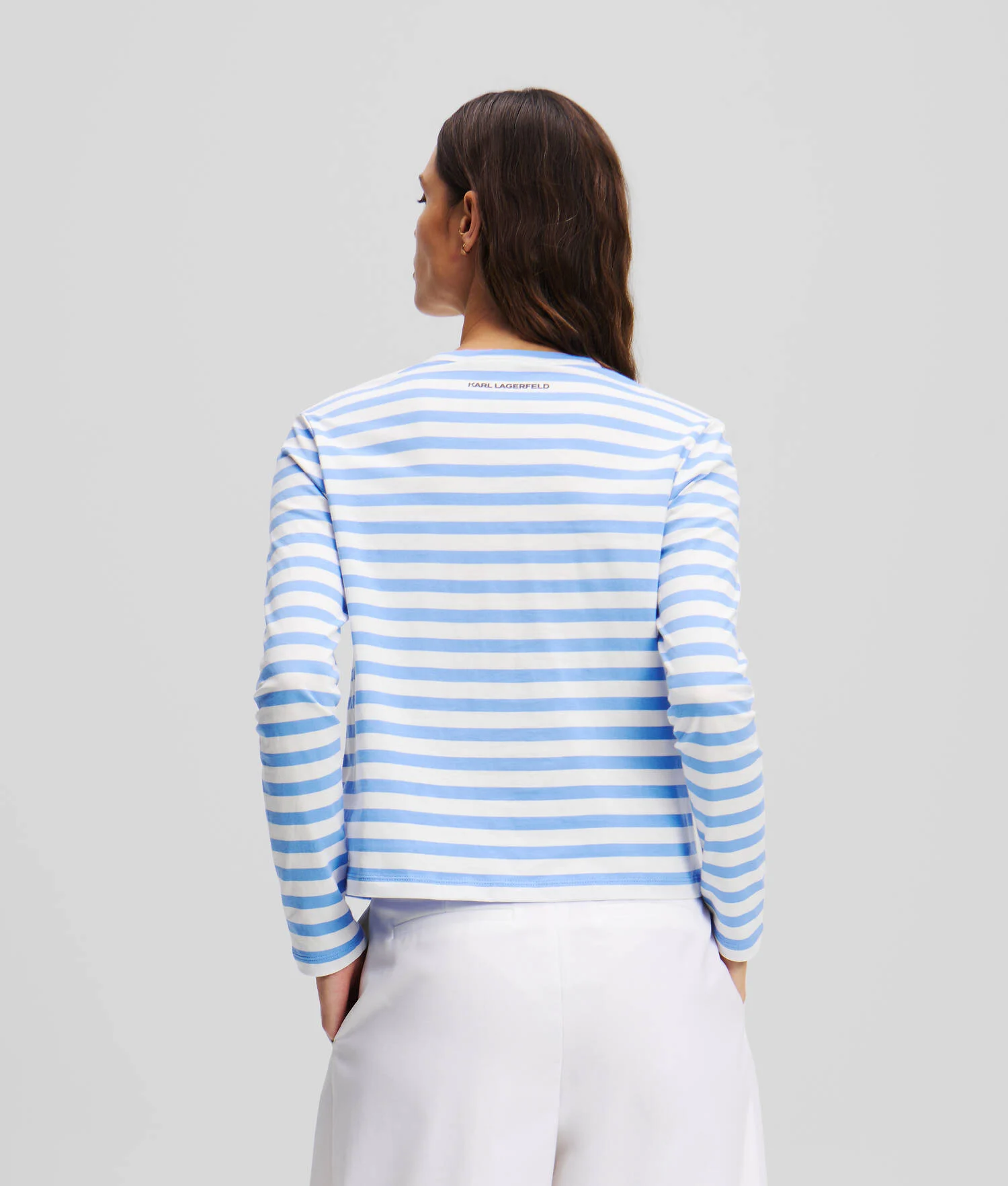 T-SHIRT À MANCHES LONGUES ET À RAYURES IKON - Rayure ultra-marine-crème