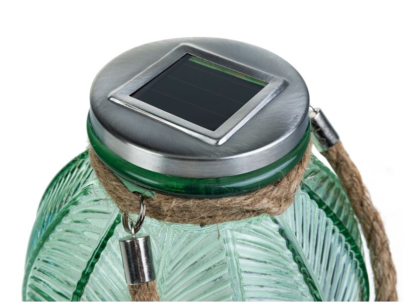 COCON Solar-Gartenleuchte, grün LED-Glaskugel