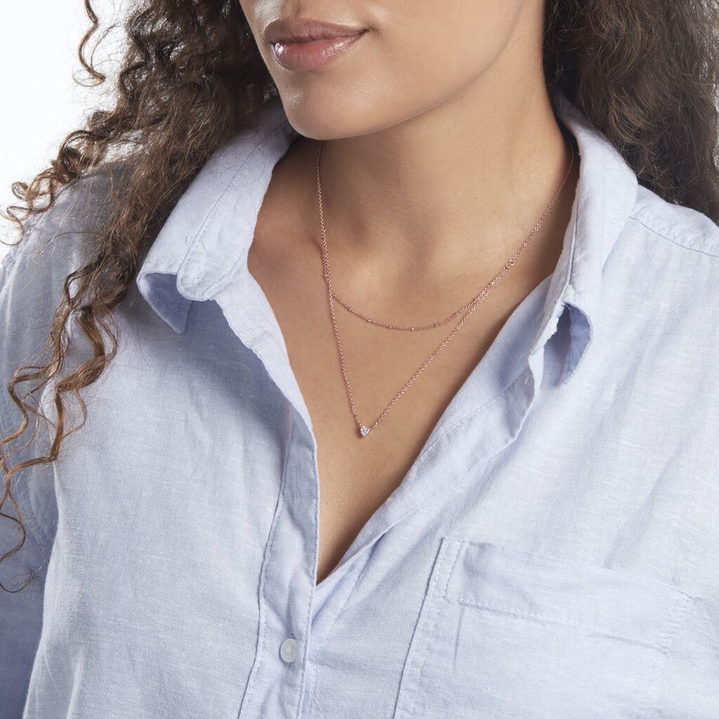 Collier Serres Argent Rose Oxyde De Zirconium