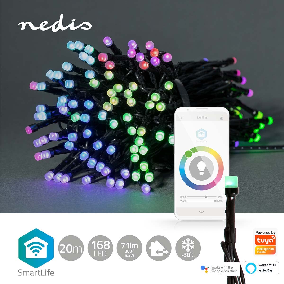 Nedis SmartLife Decoratieve LED lichtslang iOS/Android 20 meter