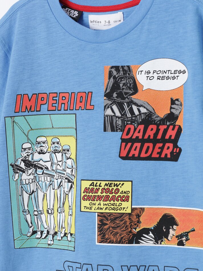 Camiseta Star Wars em Quadrinhos ©DS - Azul Claro