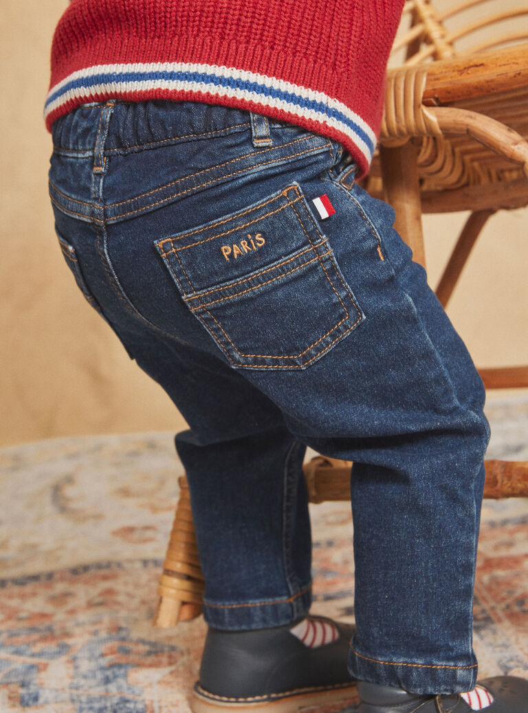 Jean denim à broderies