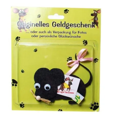 Udo Schmidt Geldgeschenk Originell Filz Maus , schwarz/grau, 2 fach sortiert
