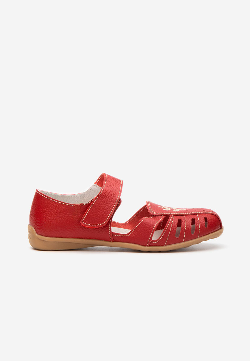 Ballerines en cuir rouges Emmeline