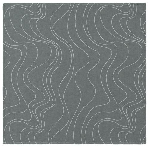 torchon - 65 x 65 - coton - gris vagues