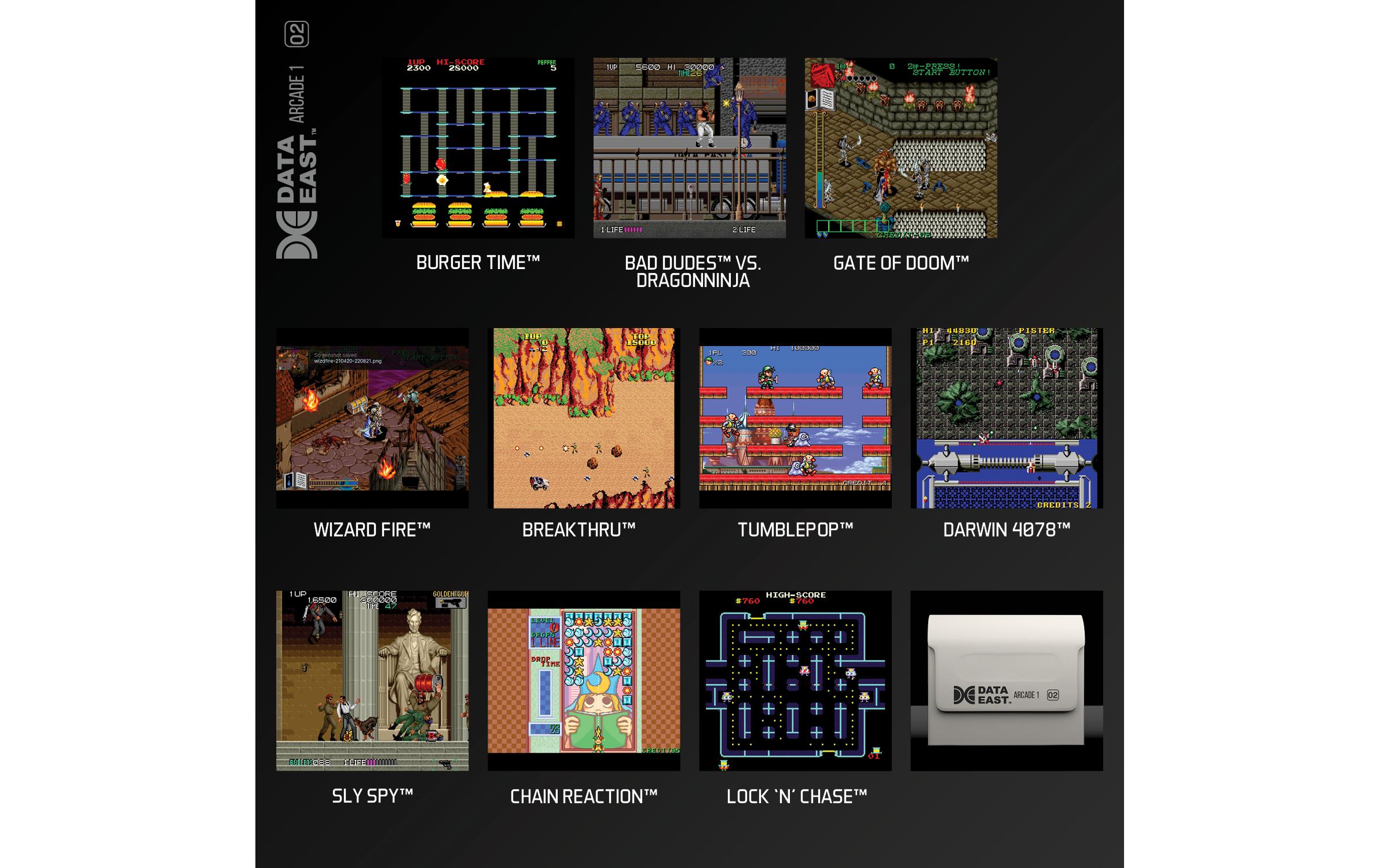Evercade Data East Arcade Cartridge 1Nostalgische Retro-Spiele