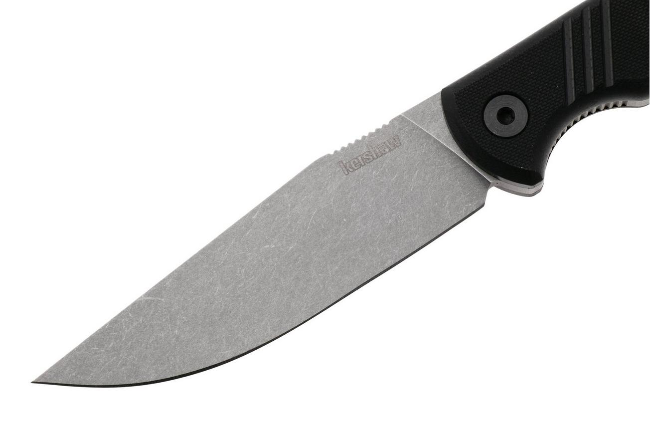 Kershaw Pack Mule 1089 Stonewashed N690, Black G10, vaststaand mes