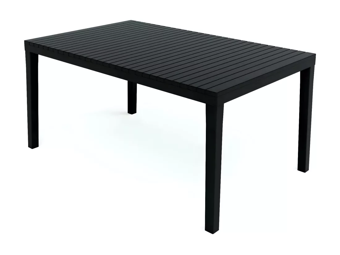 Table d'extérieur Susa, Etagère à manger rectangulaire extensible, Table de jardin extensible, 100% Made in Italy, 150x90h72 cm, Anthracite
